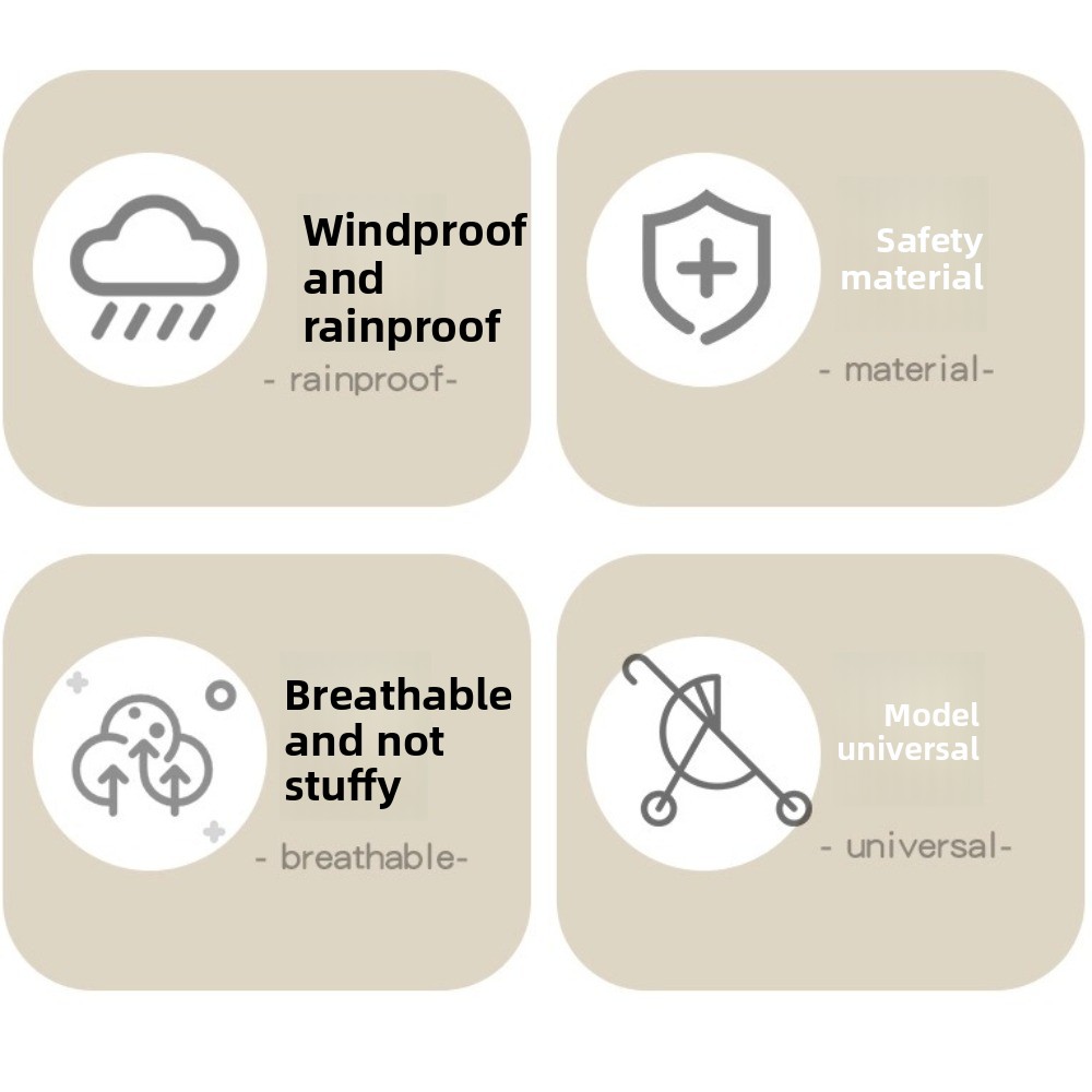 Stroller Rain Cover - Transparent Baby Strollers Rainproof Cover Windproof